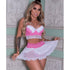 Women's Sexy Lingerie Pajamas-Dress Babydoll Thong Lace Bra Set